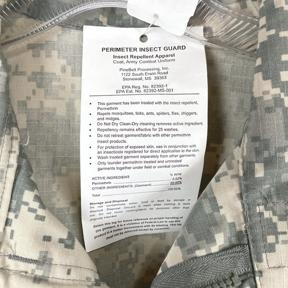 NWT Army Combat Uniform Coat Digital Camouflage Insect Repellent Apparel ACU 39R - Picture 3 of 10